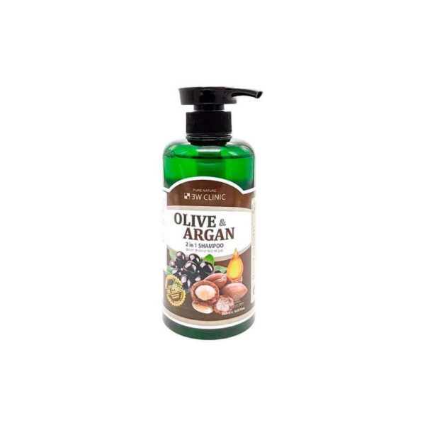 Шампунь для волос 3W CLINIC Olive & Argan 2 In 1 Shampoo С оливковым и аргановым маслами 500 мл
