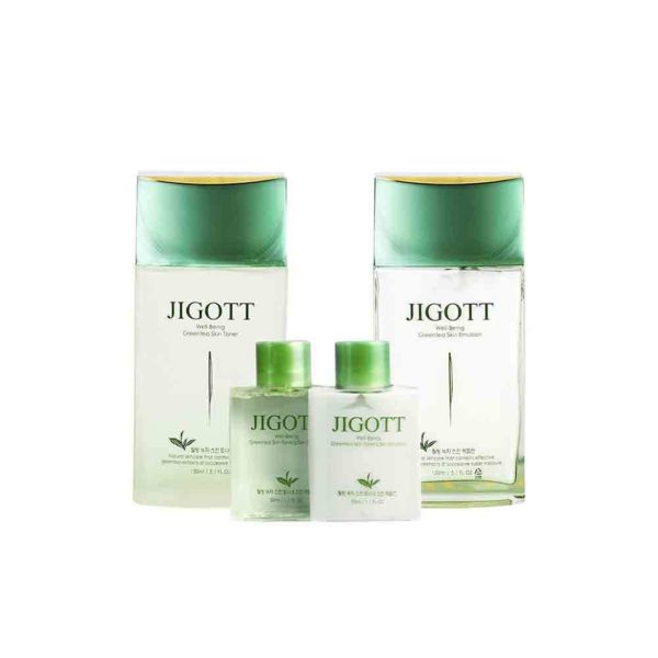 Набор средств для лица JIGOTT Well-Being Green Tea Skin Care 2Set с экстрактом зеленого чая