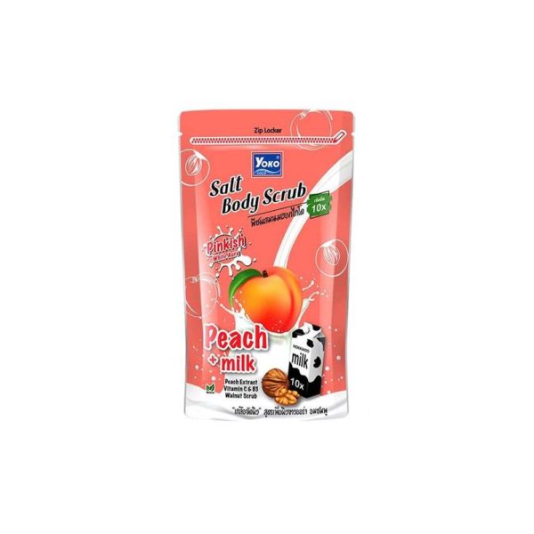 Скраб для тела YOKO Salt Body Scrub Peach And Milk солевой Персик и молоко 350 мл мягкая упаковка