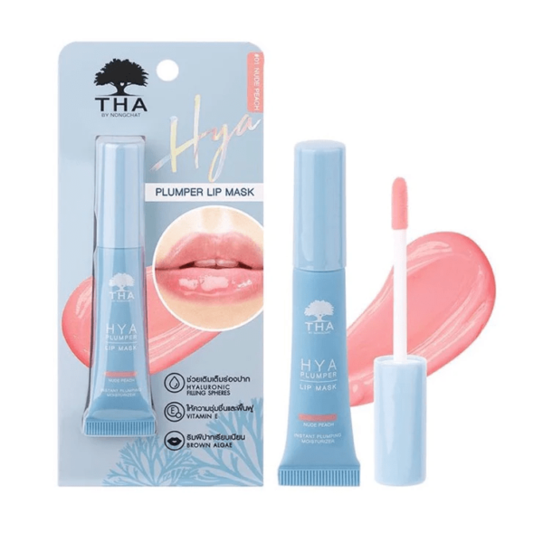 Маска для губ THA By Nongchat HYA Plumper Lip Mask с гиалуроновой кислотой в оттенке #01 Обнаженный персик 6 гр.