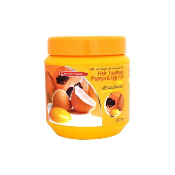 Маска для волос CAREBEAU Papaya And Egg Yolk Hair Treatment Папайя и Яичный желток, 500мл