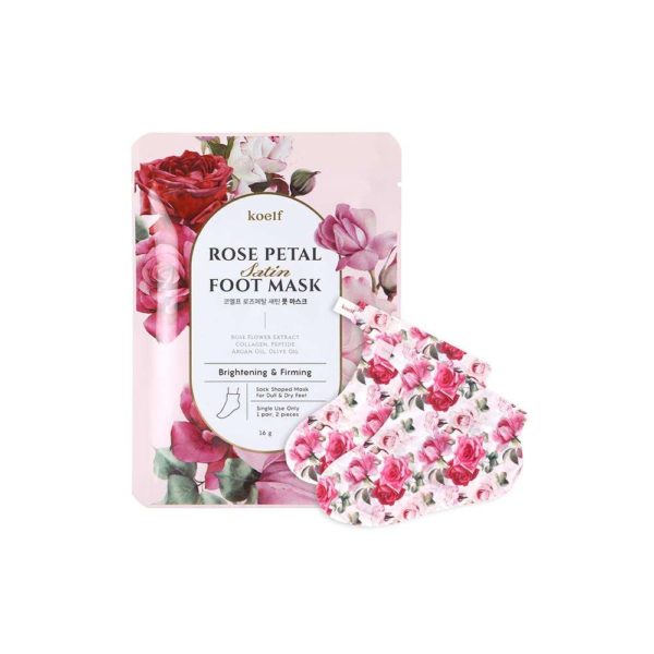Маска-носочки KOELF Rose Petal Satin Foot Mask восстанавливающая с экстрактом розы
