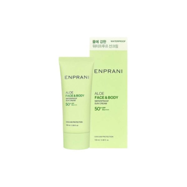 Крем для лица ENPRANI Aloe Face & Body Waterproof Sun Cream SPF50+ PA++++  солнцезащитный водостойкий с алое 100 мл