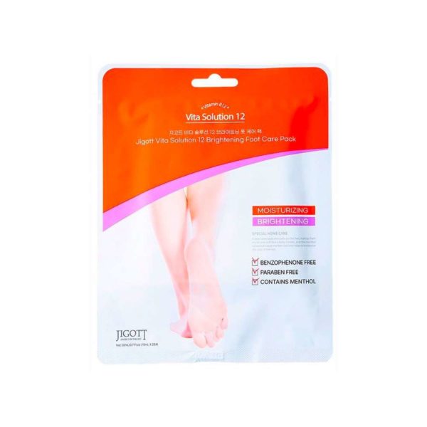 Маска-носочки JIGOTT Vita Solution 12 Brightening Foot Care Pack увлажняющая 20 мл
