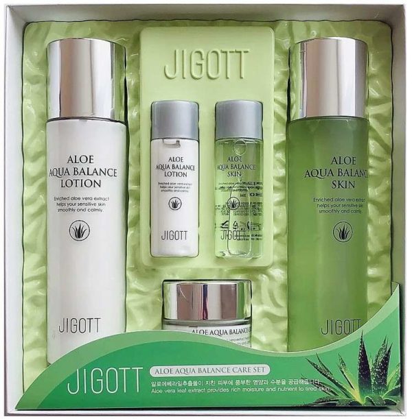 Набор средств для лица JIGOTT Aloe Aqua Balance Skin Care 5 Set с экстрактом алоэ
