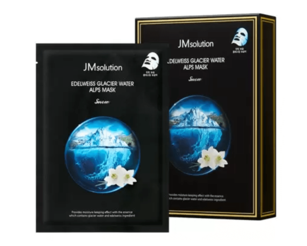 Маска для лица JMsolution Edelweiss Glacier Water Alps Mask Snow тканевая с экстрактом эдельвейса 30 мл