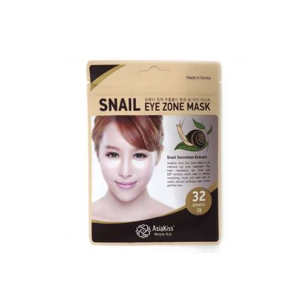 Патчи для глаз AsiaKiss Snail Eye Zone Mask с экстрактом слизи улитки 32 шт