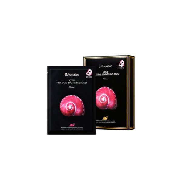 Маска для лица JMsolution Active Pink Snail Brightening Mask Prime тканевая с муцином улитки 30 мл