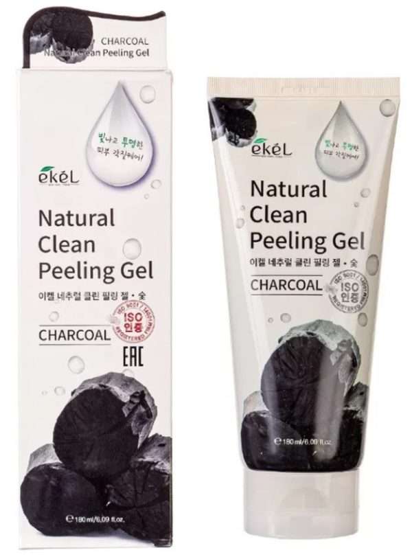 Гель-скатка для лица EKEL Natural Clean Peeling Gel Charcoal с бамбуковым углем 180 мл