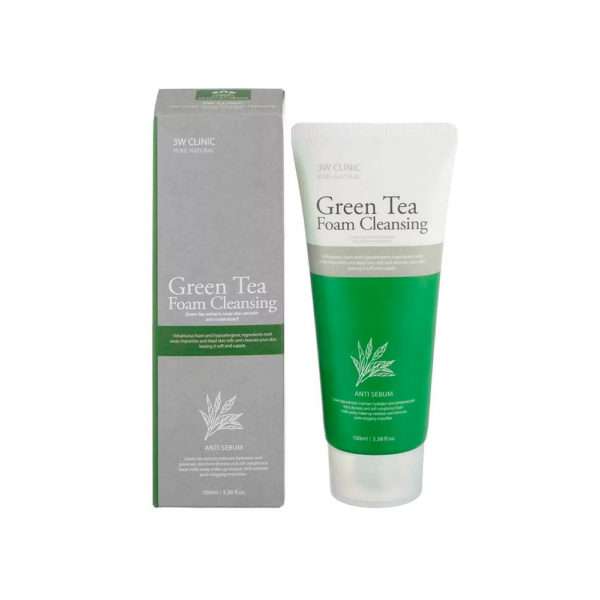 Пенка для умывания 3W CLINIC Green Tea Foam Cleansing с зеленым чаем, 100мл