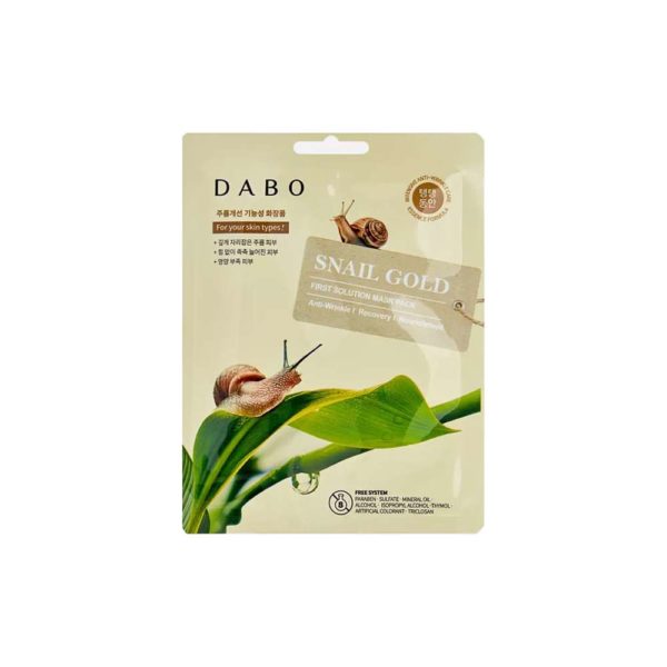 Маска для лица DABO Mask Pack Snail Gold с муцином улитки, 23гр