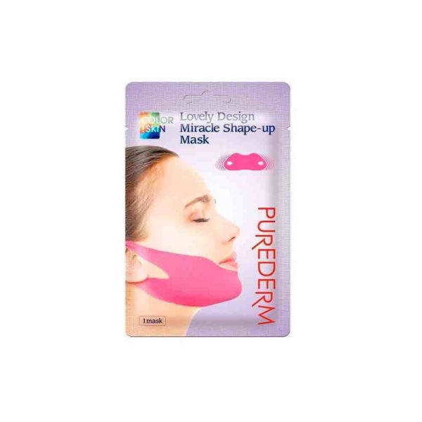 Маска-бондаж PUREDERM Color Skin Lovely Design Miracle Shape-Up Mask Гидрогелевая корректирующая для зоны подбородка 30 гр