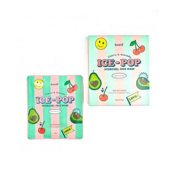 Маска для лица KOELF Cherry&Avocado ICE-POP Hydrogel Mask Вишня и Авокадо гидрогелевая, 30гр