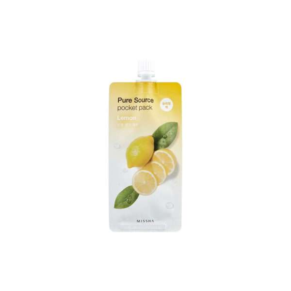 Маска для лица MISSHA Pure Source Pocket Pack Lemon, с экстрактом лимона ночная 10 мл