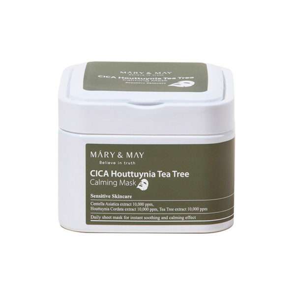 Маска для лица MARY&MAY CICA Houttuynia Tea Tree Calming Mask, успокаивающая с экстрактом хауттюйнии и чайным деревом 30 шт